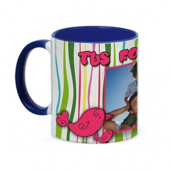 Taza personalizada con fotos interior y asa de color - Imagen 3